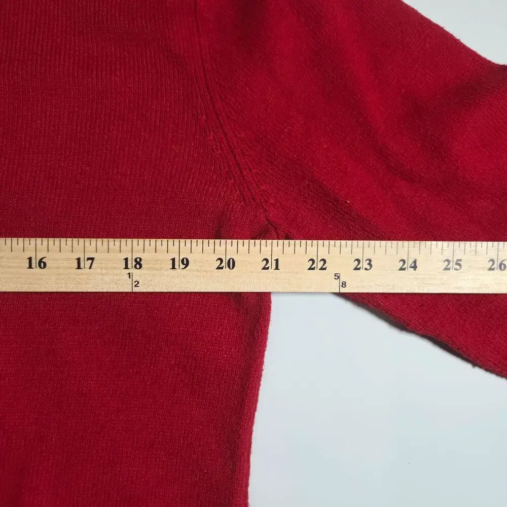 Vintage Gap Sweater Mens Large Red Crew Neck Knit Pullover Wool Blend Solid